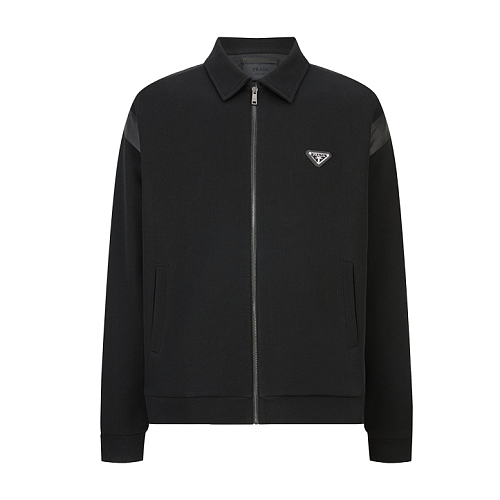 Prada Nylon Mercerized Cotton Zipper Jacket