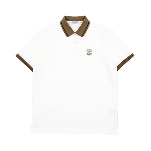 Off-White Contrast-Collar Polo Shirt