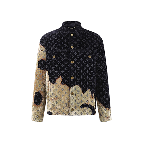 Casual Denim Jacket With Burning Cloud Print And Lapel
