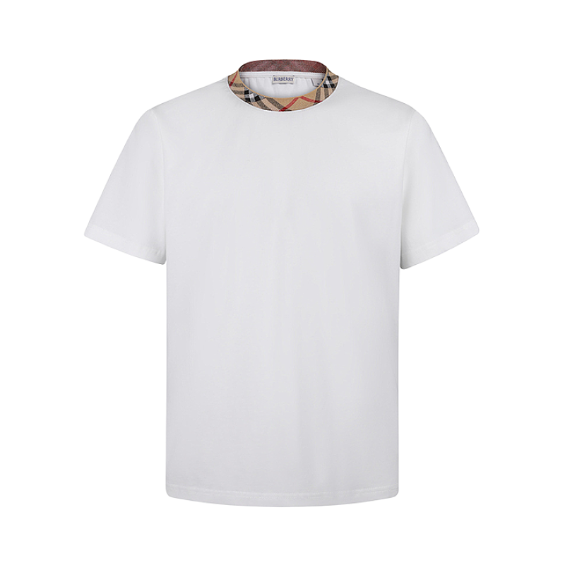 Short-Sleeve Top With Plaid Neckline
