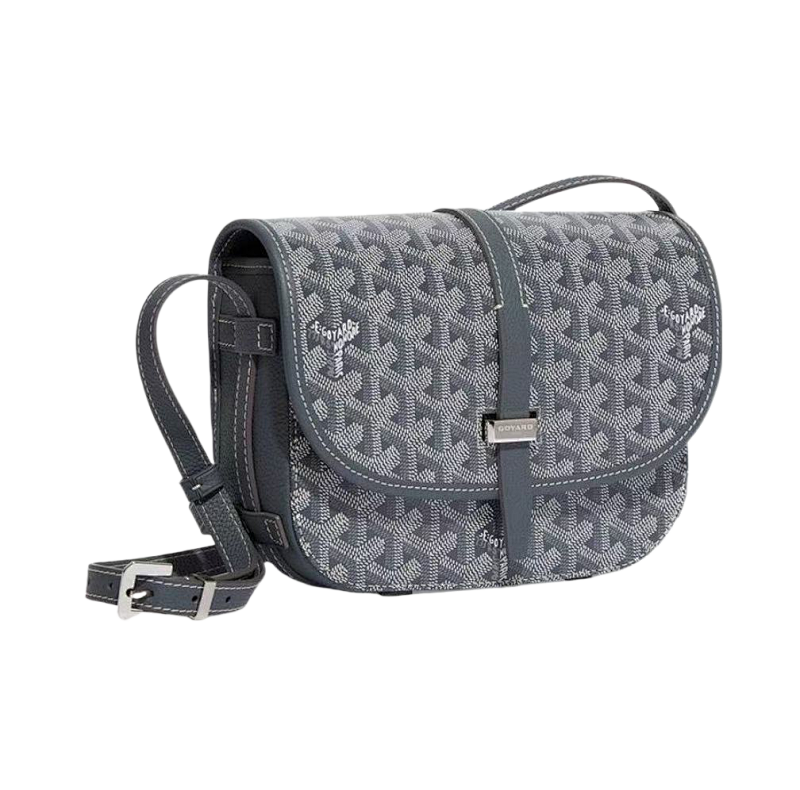 Goya Printed Vintage Flower Flip Mailman Bag Gray