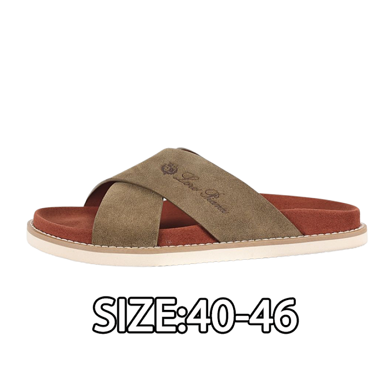 Cross-strap Flip-flops Olive Brown