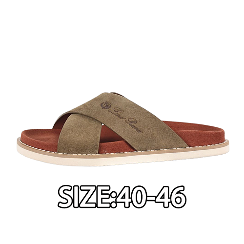 Cross-strap Flip-flops Olive Brown