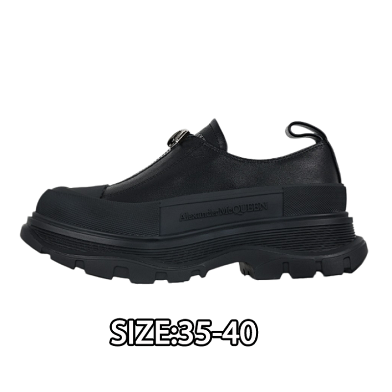 Alexander McQueen Platform Shoes With Thick Sole And Height-enhancing Leather Zipper