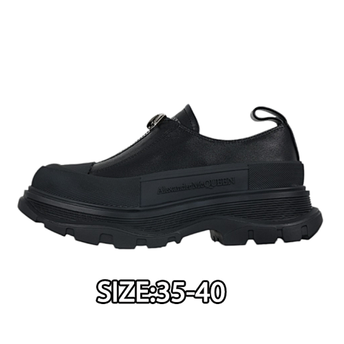 Alexander McQueen Platform Shoes With Thick Sole And Height-enhancing Leather Zipper