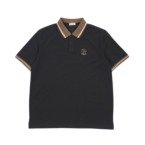 Off-White Contrast-Collar Polo Shirt