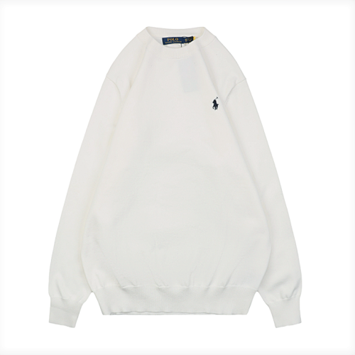 RL 25Fw Pony Logo Crew Neck Sweater - White