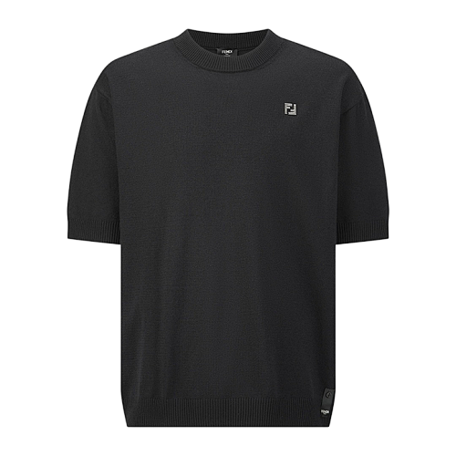 Double F Hardware Label Cotton Wool Knit Short Sleeve