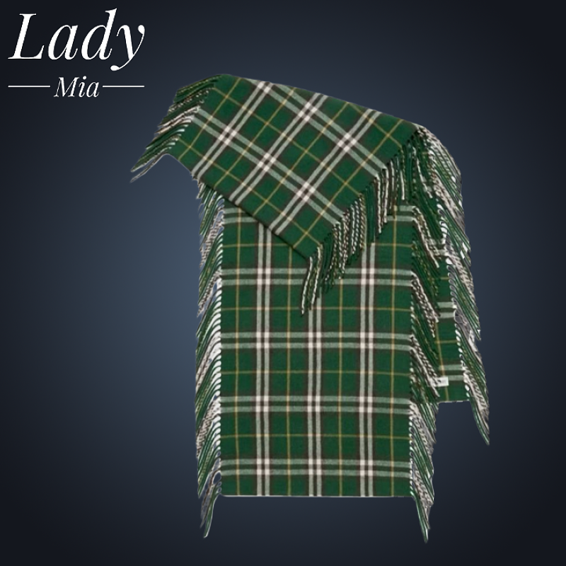 Asics Plaid Tassel Scarf