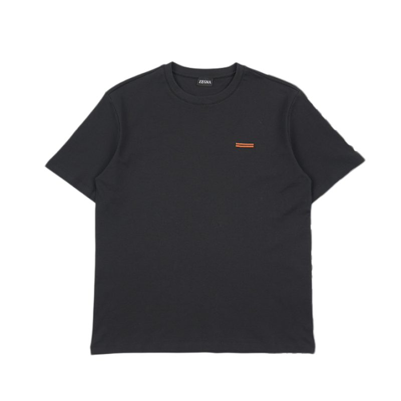 Silk-look Cotton Black Short-sleeve