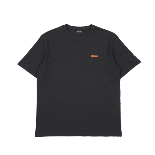 Silk-look Cotton Black Short-sleeve