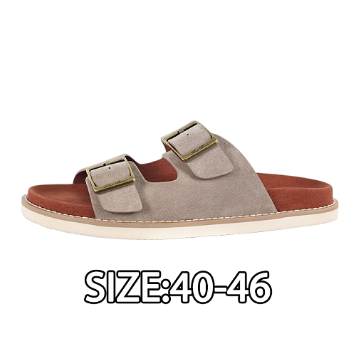 Thick-soled Suede Flip-flops In Light Grey-brown