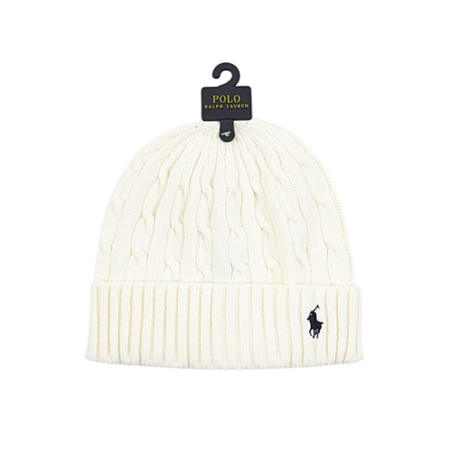 Ralph Lauren Rolled-brim Wool Beanie White