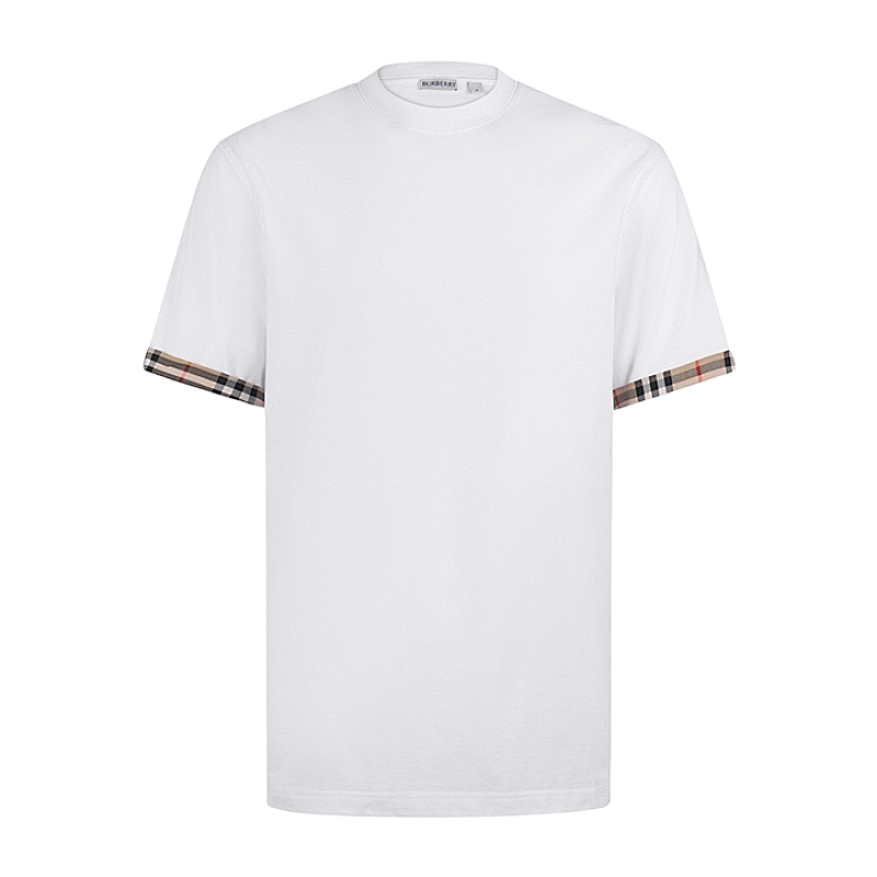 Burberry Plaid Color-blocked Crew Neck Short-sleeved T-shirt