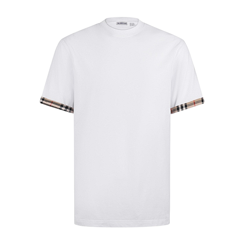 Burberry Plaid Color-blocked Crew Neck Short-sleeved T-shirt