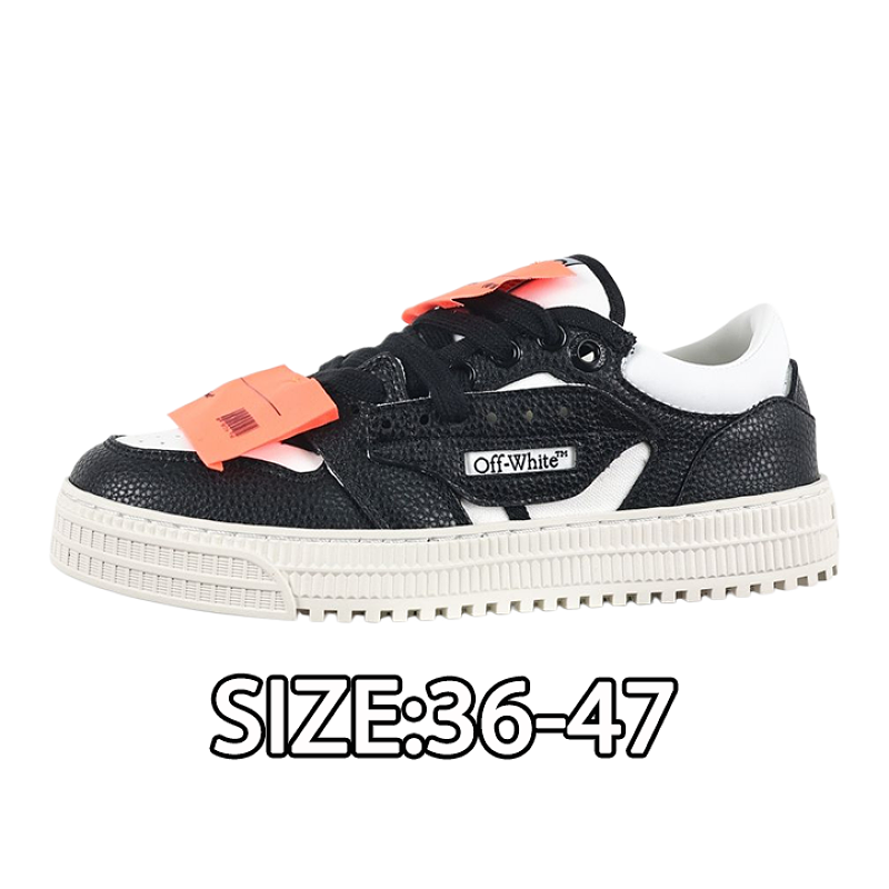 Off-White Leather Sneakers Black And White