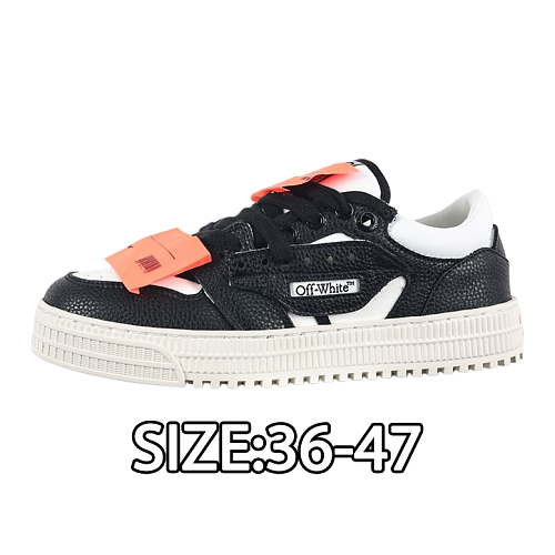 Off-White Leather Sneakers Black And White