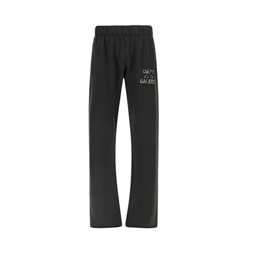 Distressed French-Print Flared Trousers