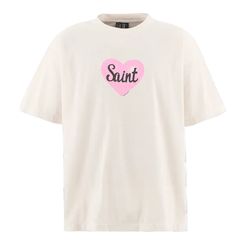 Pink Heart-Print Short-Sleeve Top