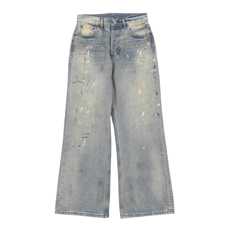 Dark Ink-splattered Jeans