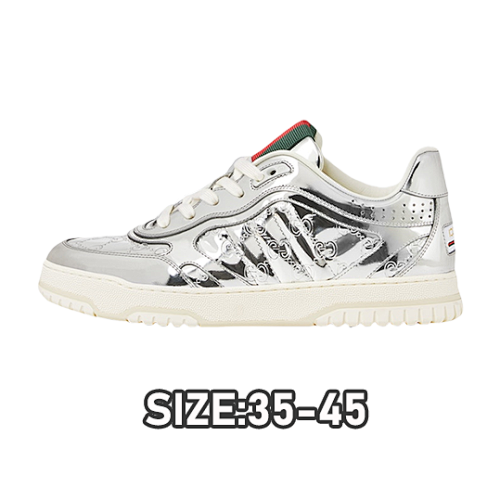 Gucci G Ucci Re-Web Leather SneakersLow-top All-match White Sports Sneakers