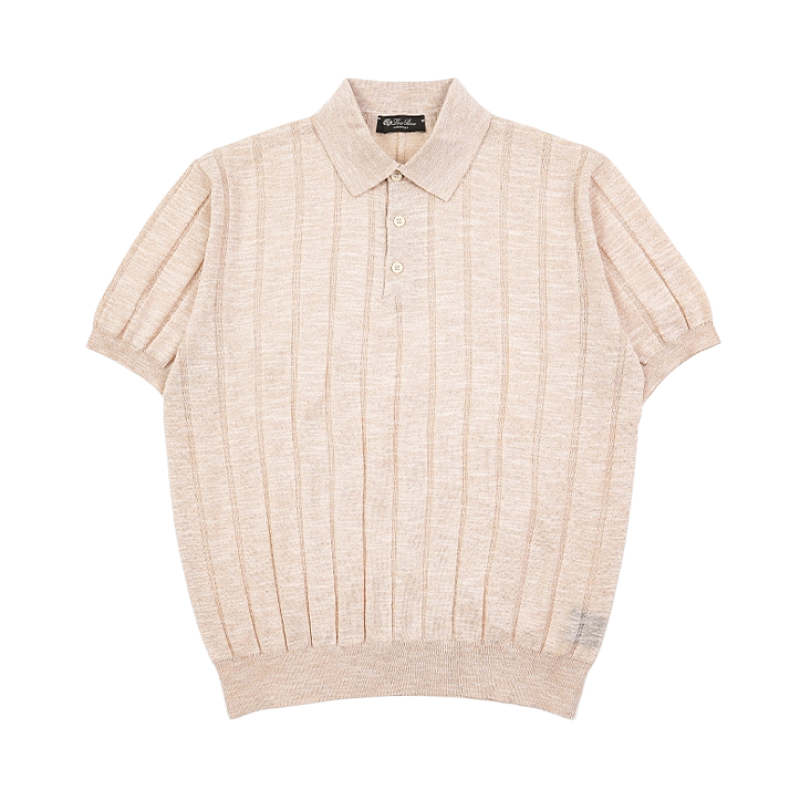 Heathered Ribbed Polo Short Sleeve
