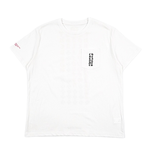 Short-Sleeve Top With Vertical Color-Block Sanskrit Cross Print