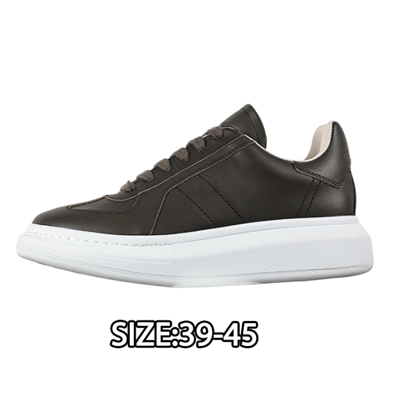 Alexander McQueen Oversized Calfskin Round Toe Lace-Up Platform Low-Top Casual Shoes