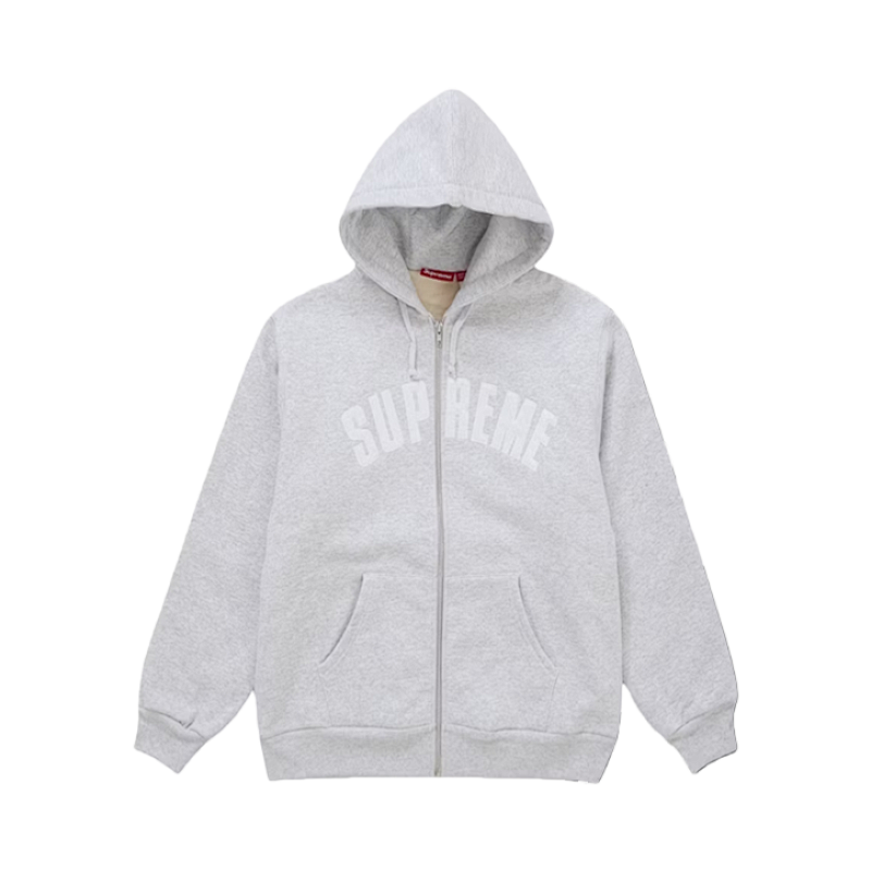 25 Styles Of Appliqué Embroidered Letter Hooded Jacket - Grey