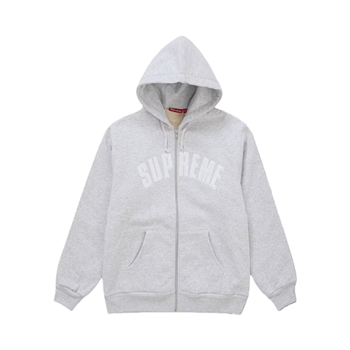 25 Styles Of Appliqué Embroidered Letter Hooded Jacket - Grey