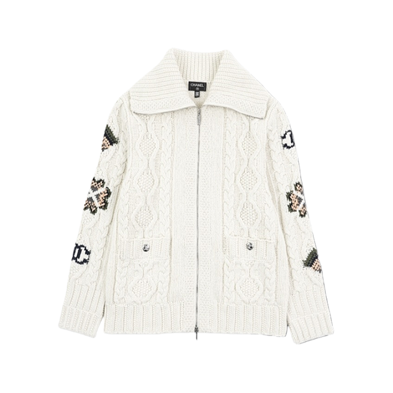 Off-White Knitted Zipper Jacket