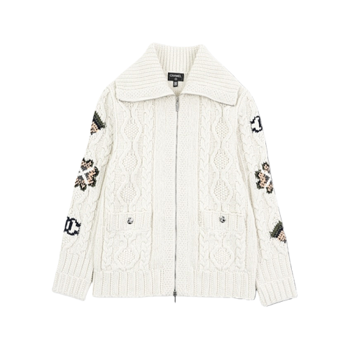 Off-White Knitted Zipper Jacket