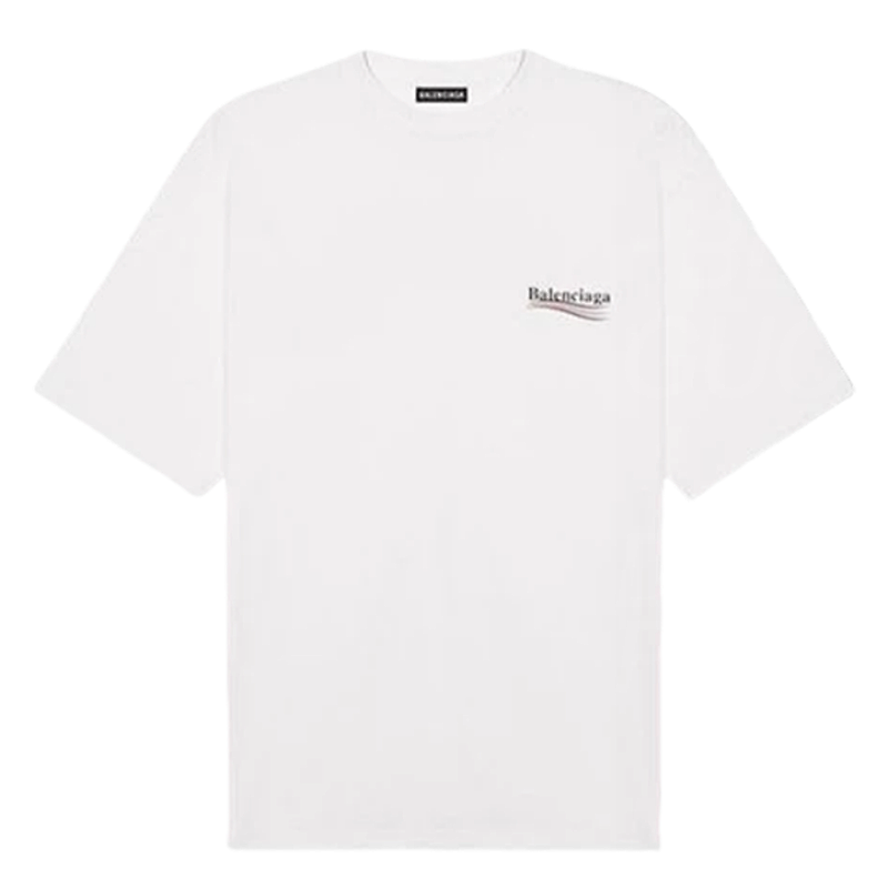 Balenciaga B Alenciaga Cola Printed Short Sleeved White