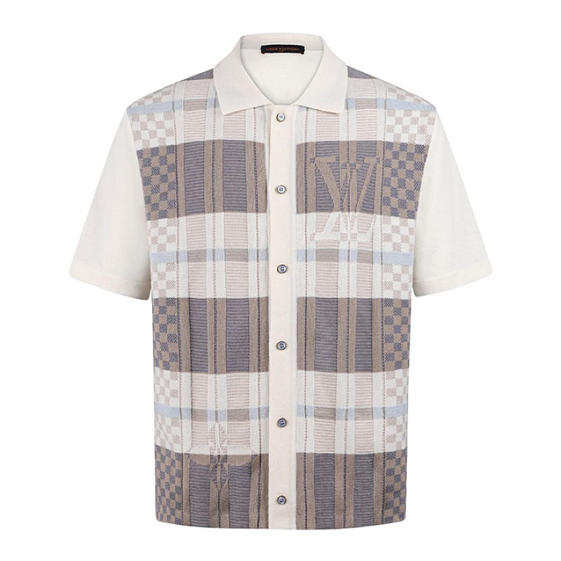 Plaid Jacquard Short-Sleeve ShirtItem ID