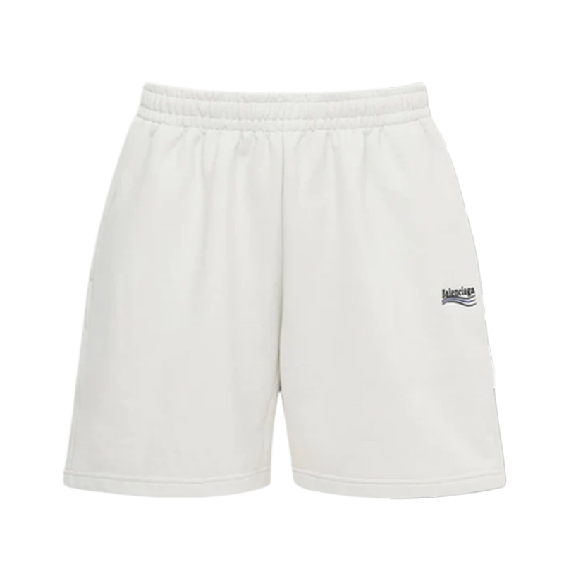 Cola Embroidered Shorts - White And Gray