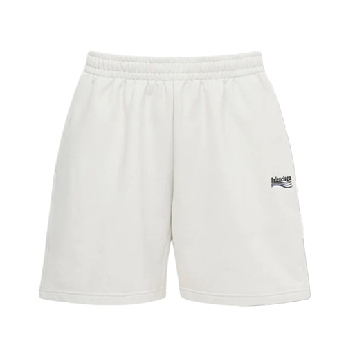 Cola Embroidered Shorts - White And Gray