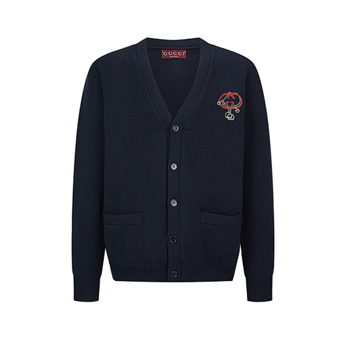 Gucci Year Lantern Embroidered Knit Cardigan