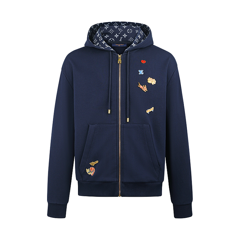 Louis Vuitton Jacquard Logo Cvd Zip-Up Hoodie