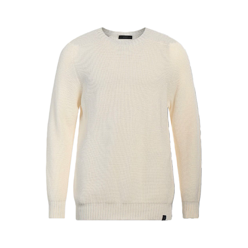 Louis Vuitton Chunky Knit Ribbed White Sweater