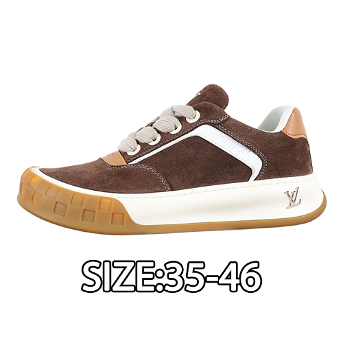 Cowhide Leather Biscuit Shoes Brown