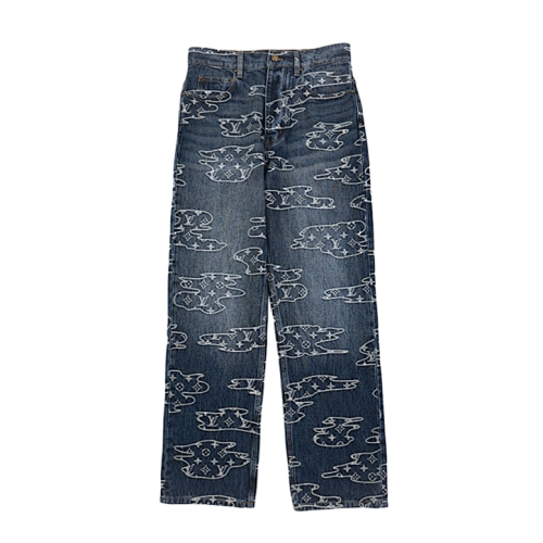 Louis Vuitton Donkey Cloud Jacquard Jeans