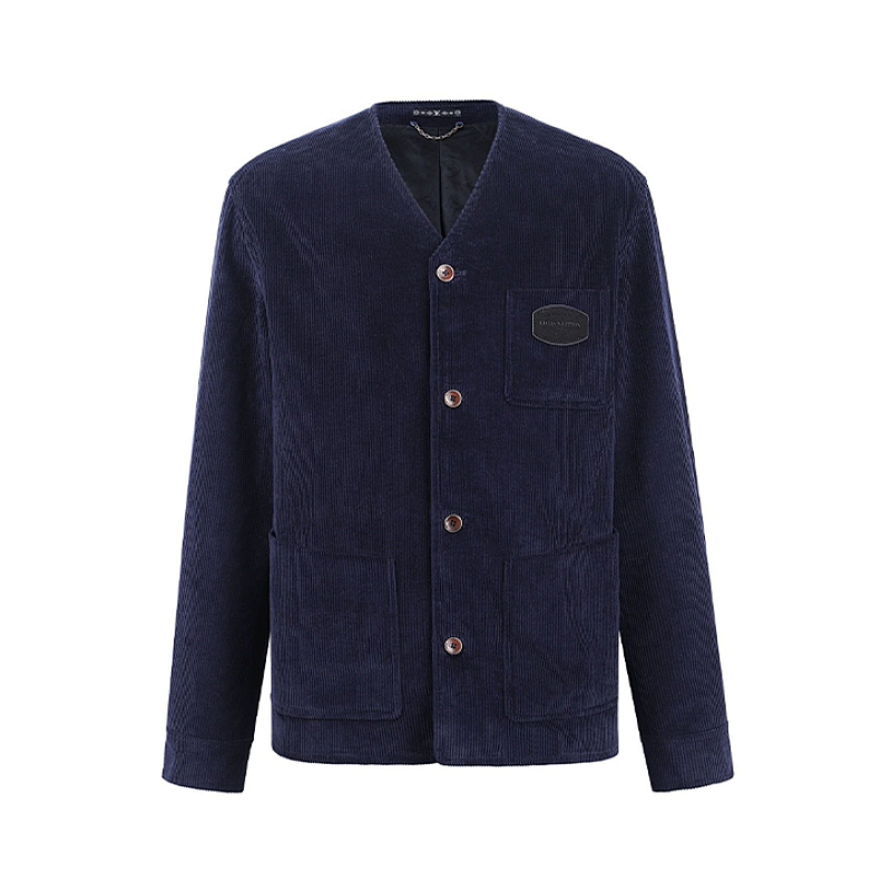 Corduroy V-neck Long-sleeved Jacket