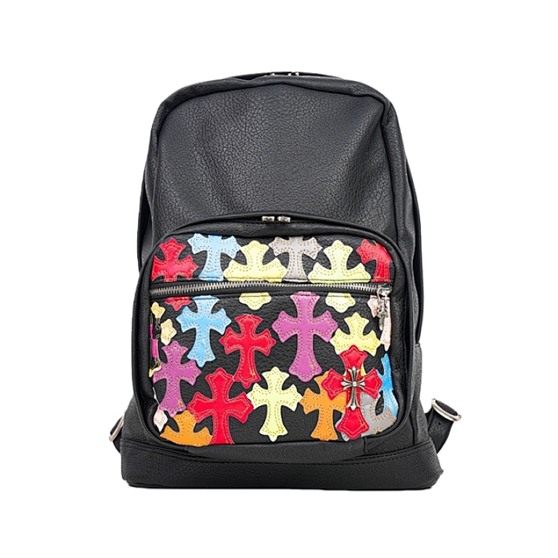 Chrome Hearts Zippered Leather Backpack Red