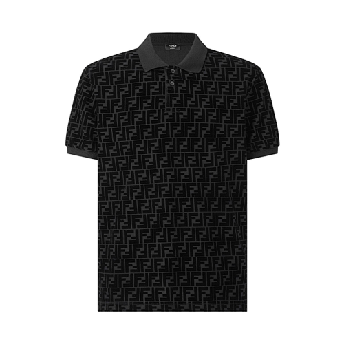 Fendi Mercerized Flocked Polo Shirt IItem ID