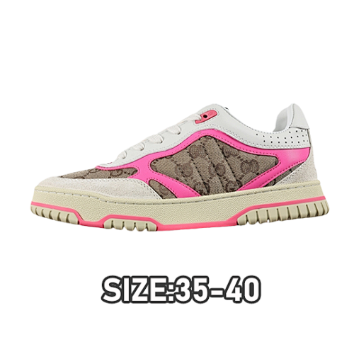 Gucci G Ucci Re-Web Leather SneakersLow-top All-match White Sports Sneakers