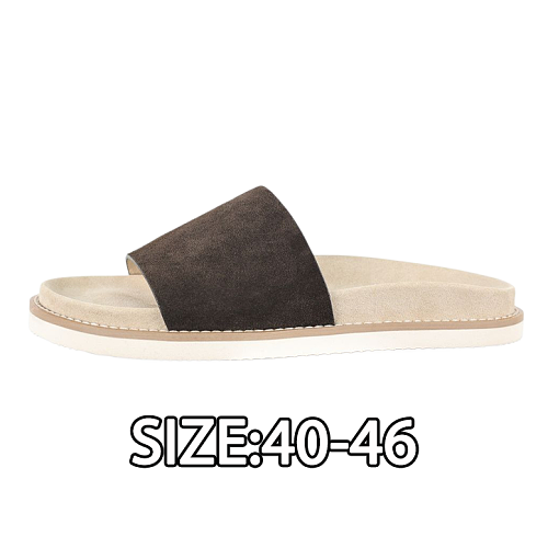 Off-White Suede Flip Flops Dark Brown