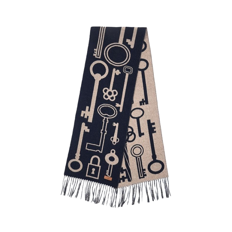 Leather Patch Pattern Plush Scarf
