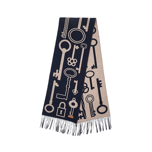 Leather Patch Pattern Plush Scarf