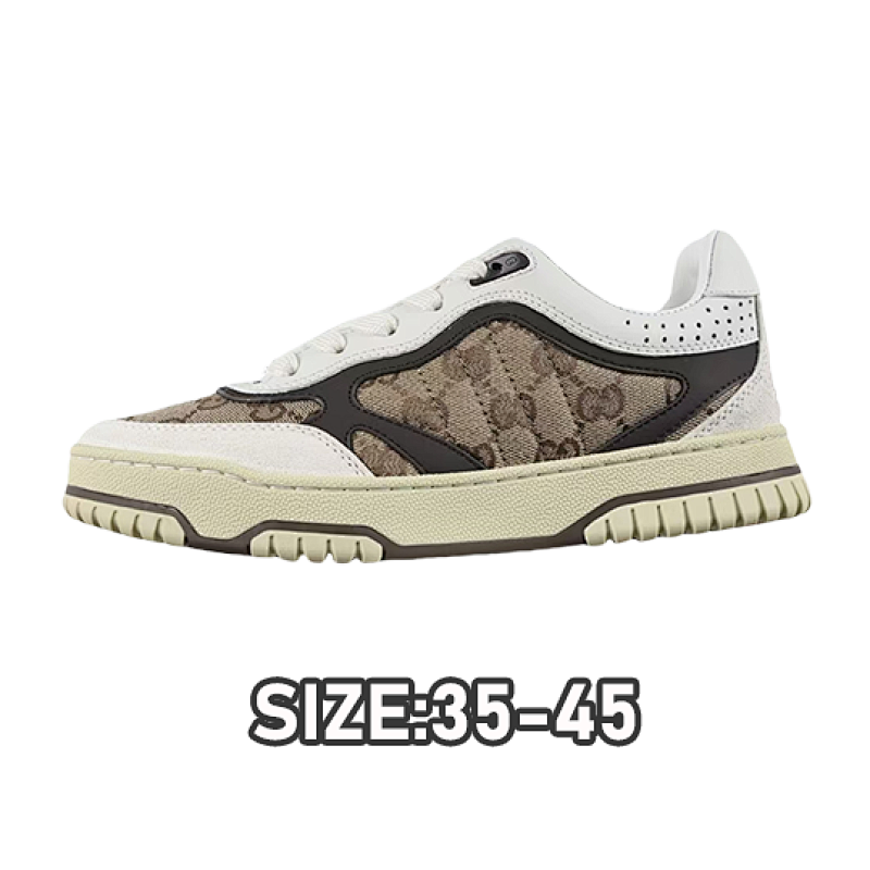 Gucci G Ucci Re-Web Leather SneakersLow-top All-match White Sports Sneakers
