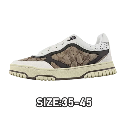 Gucci G Ucci Re-Web Leather SneakersLow-top All-match White Sports Sneakers